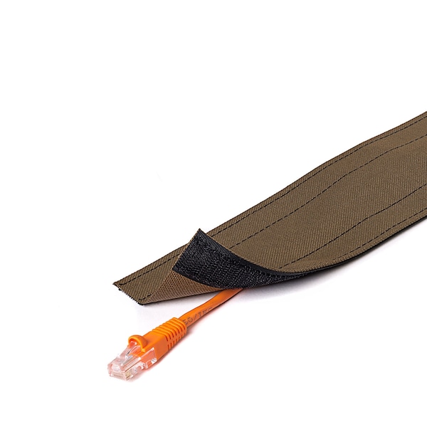 Electriduct Carpet Cable Cover, 5 ft L, 5 in W, 1 Channel, Nylon, Brown DRN5.00-5-BN - main
